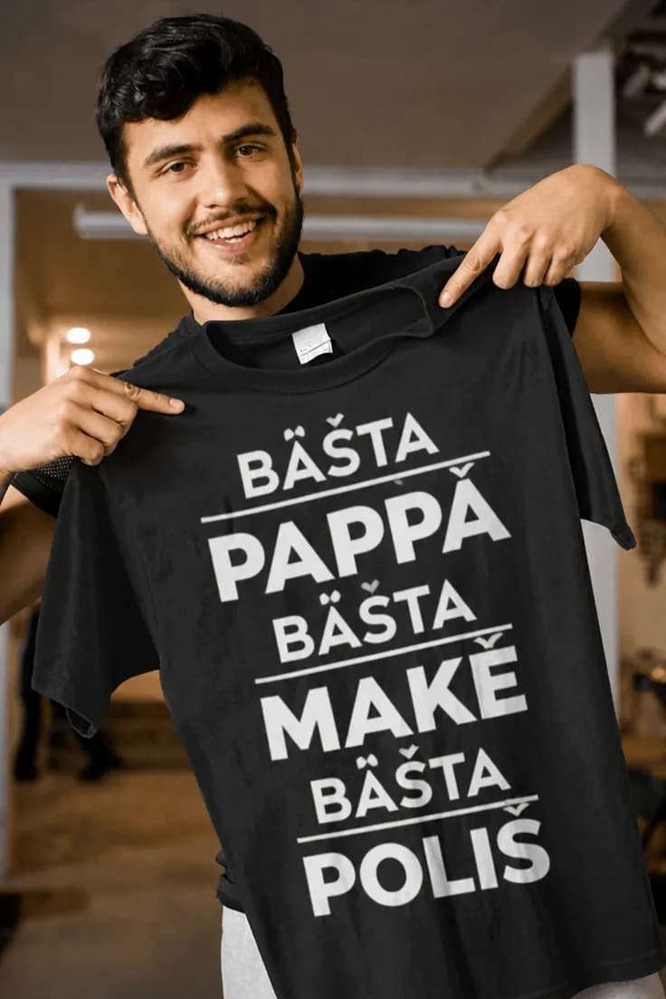 T-shirt bästa pappa make med valfritt yrke