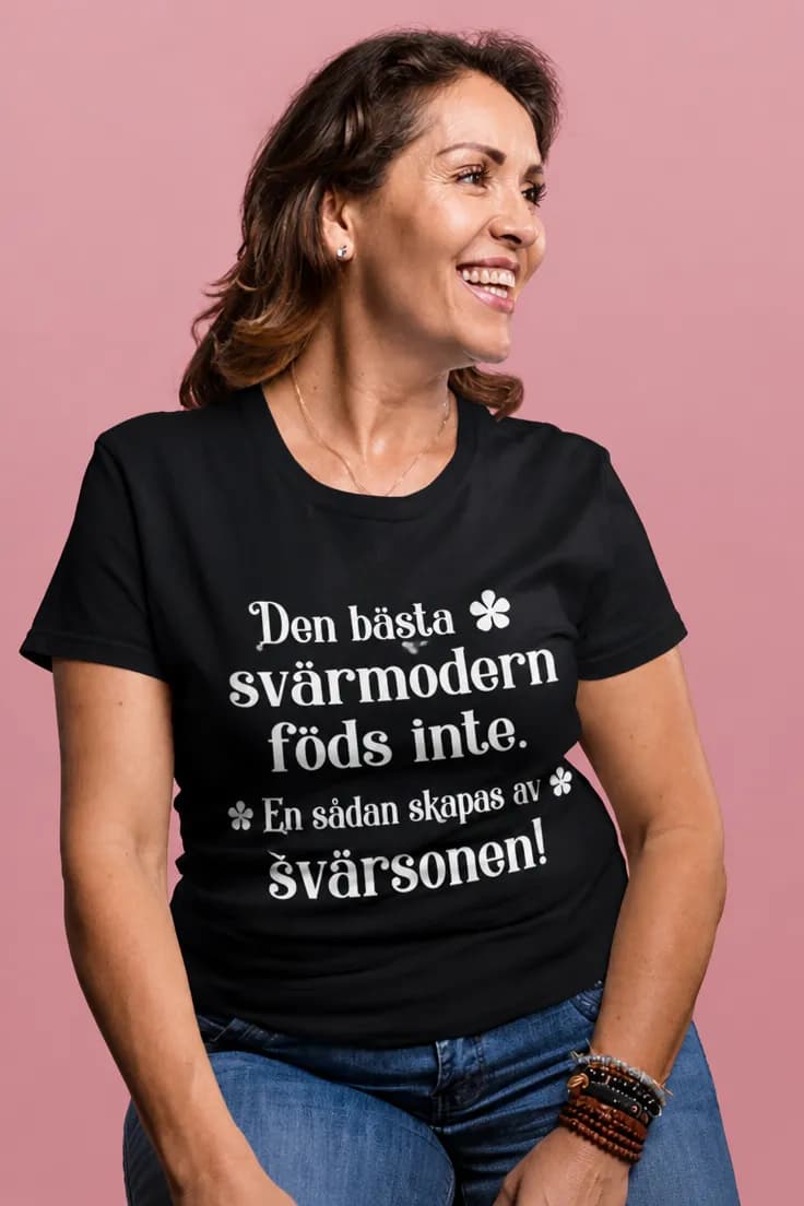 Rolig t-shirt Bästa svärmor skapas av svärsonen