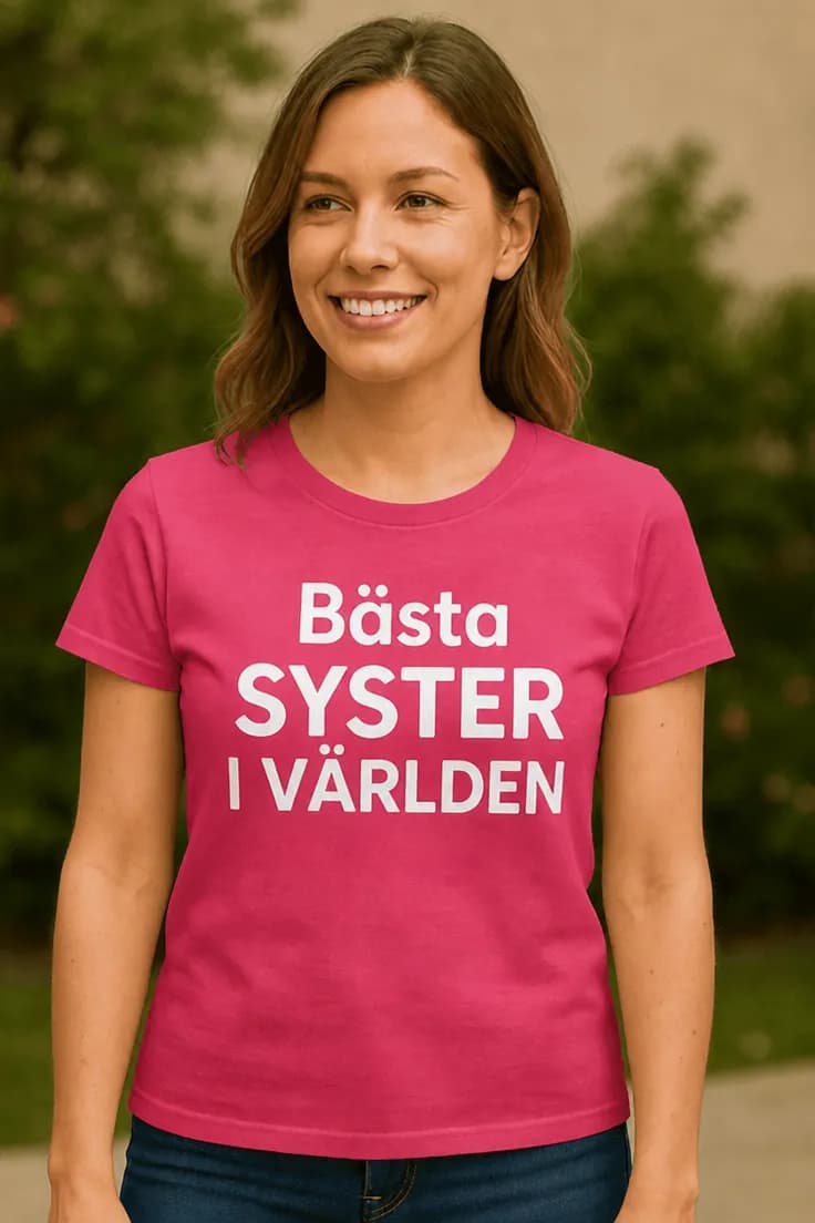 Rolig t-shirt Bästa syster i världen – Bästa SYSTER I