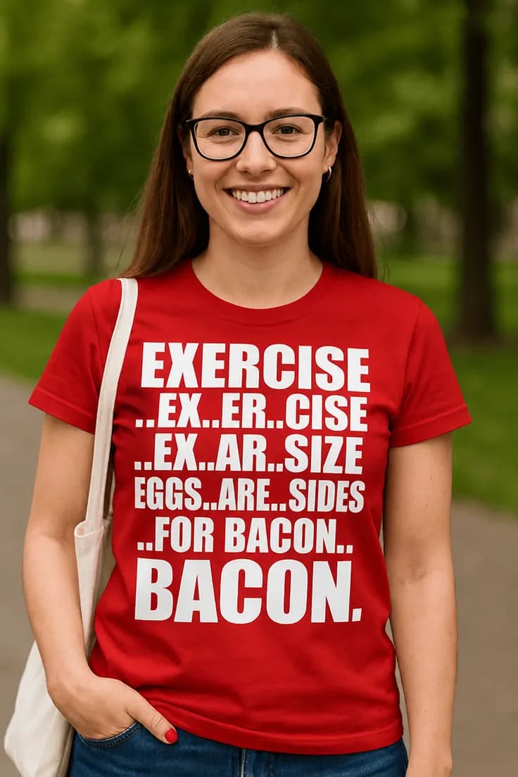Rolig t-shirt Baconträning – EXERCISE ..EX..ER..CISE