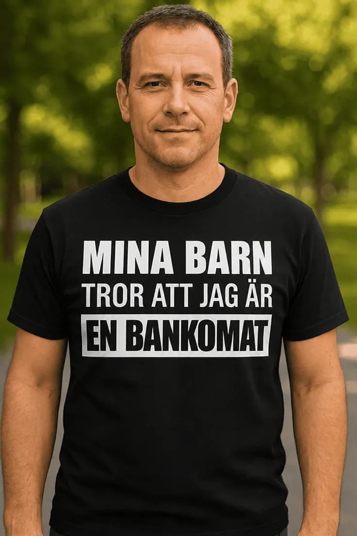 Rolig t-shirt Barnen tror jag är bankomat