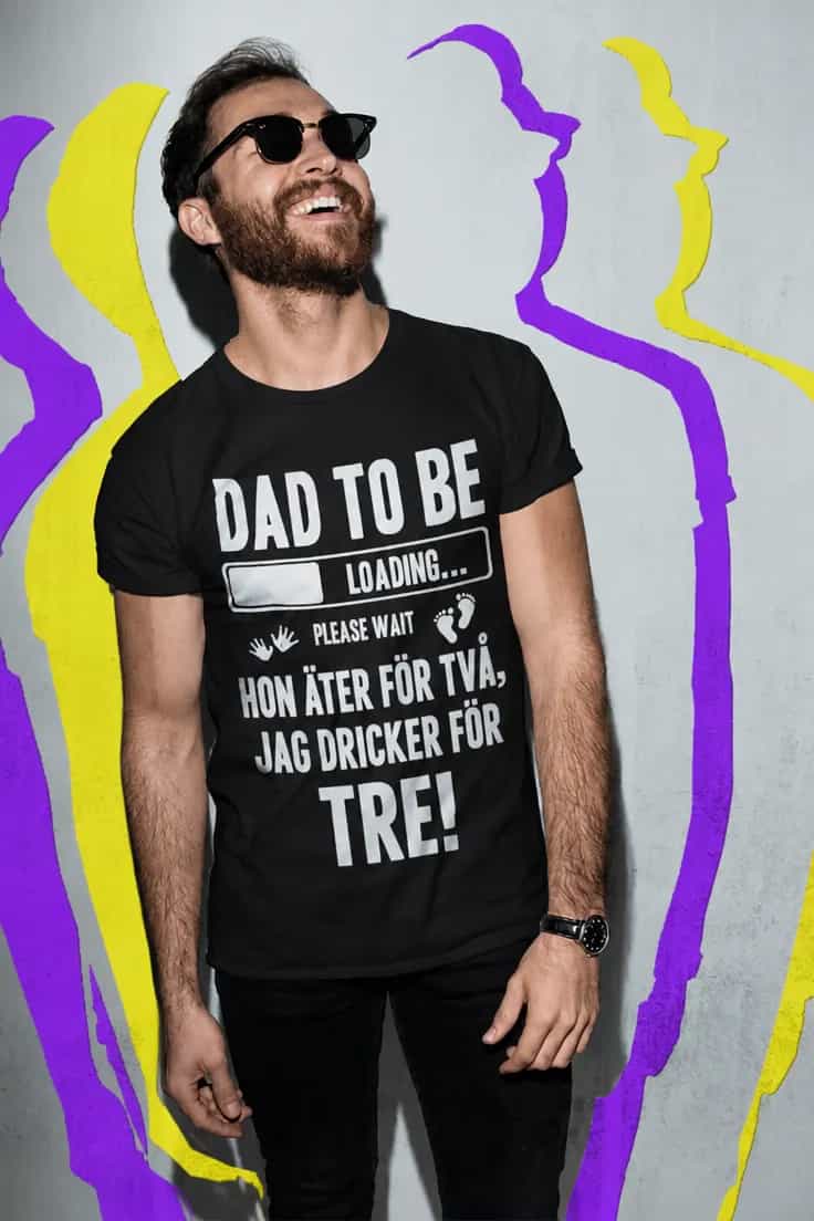 Rolig t-shirt Blivande pappa dricker för tre