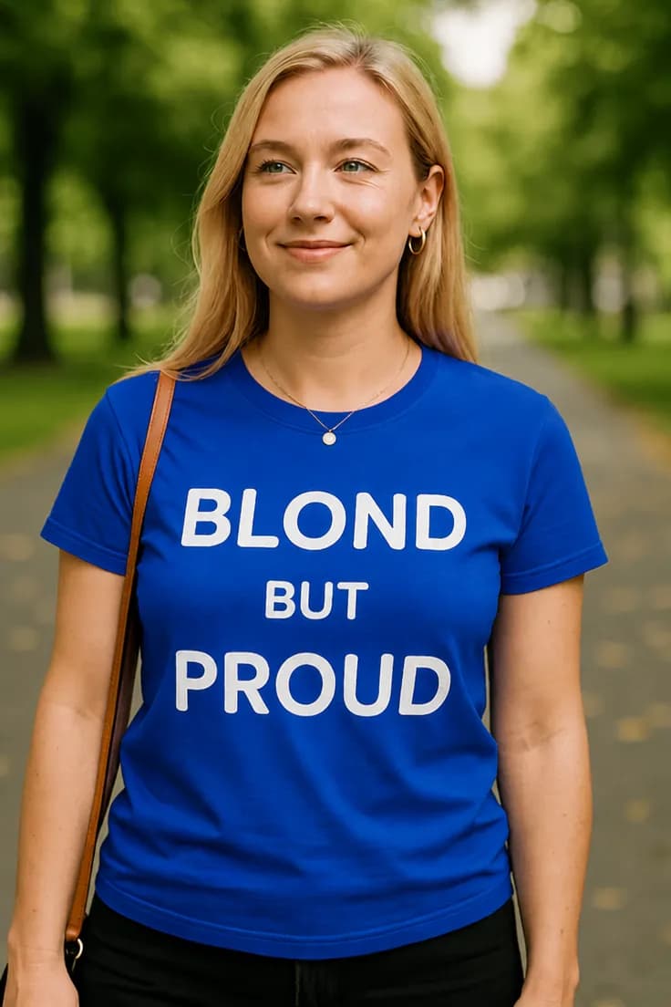 Rolig t-shirt Blond men stolt - BLOND BUT PROUD