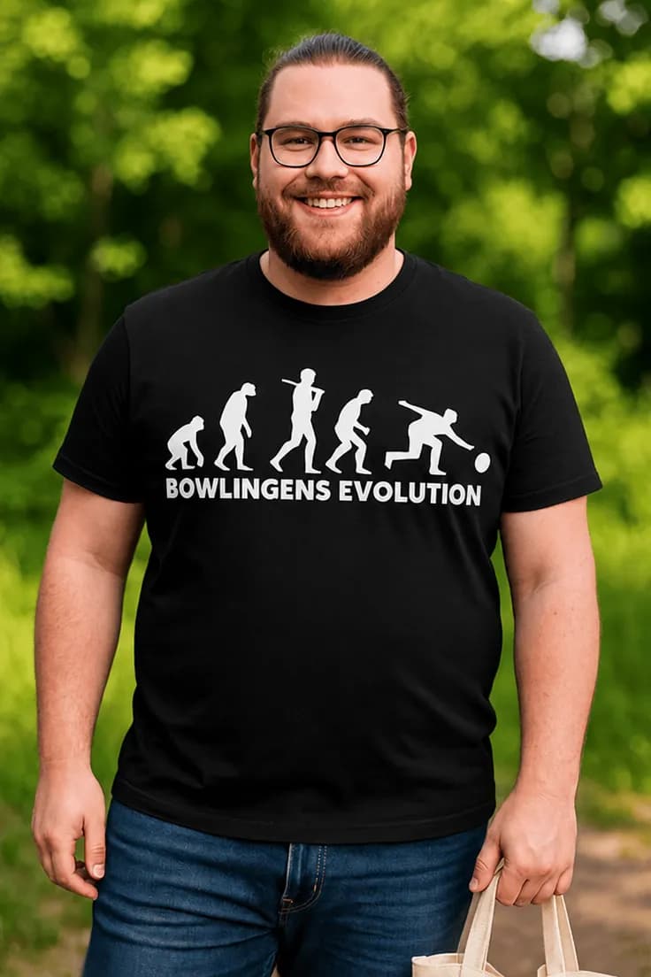 Rolig t-shirt Bowlingens evolution
