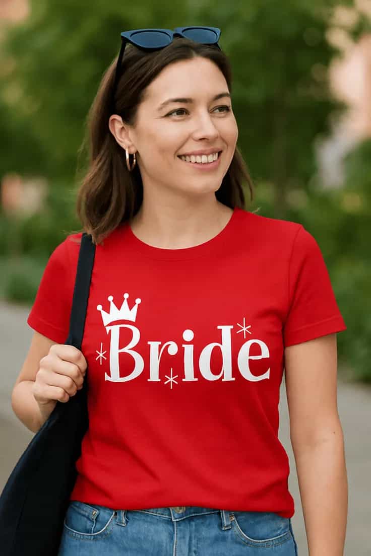 Rolig t-shirt Bride med krona – Bride