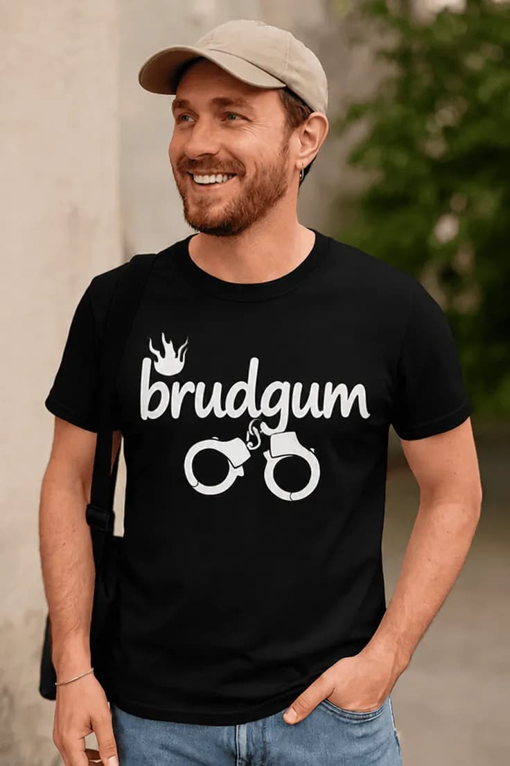 Rolig t-shirt Brudgum med handbojor – brudgum