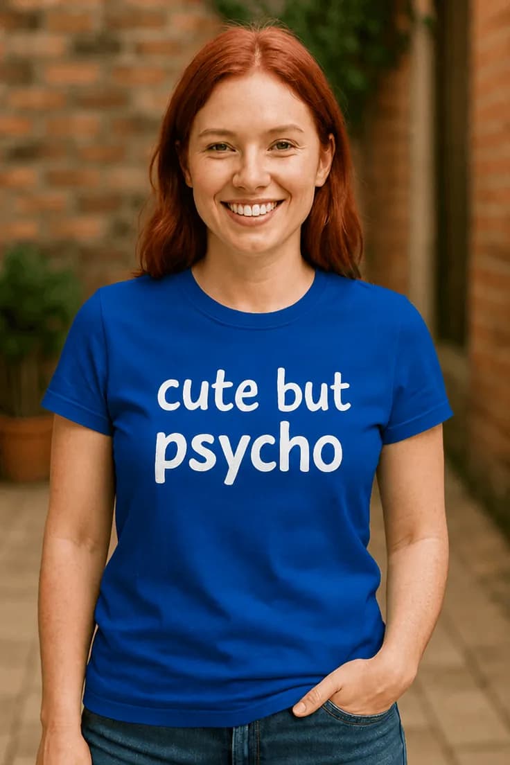 Rolig t-shirt Cute but psycho