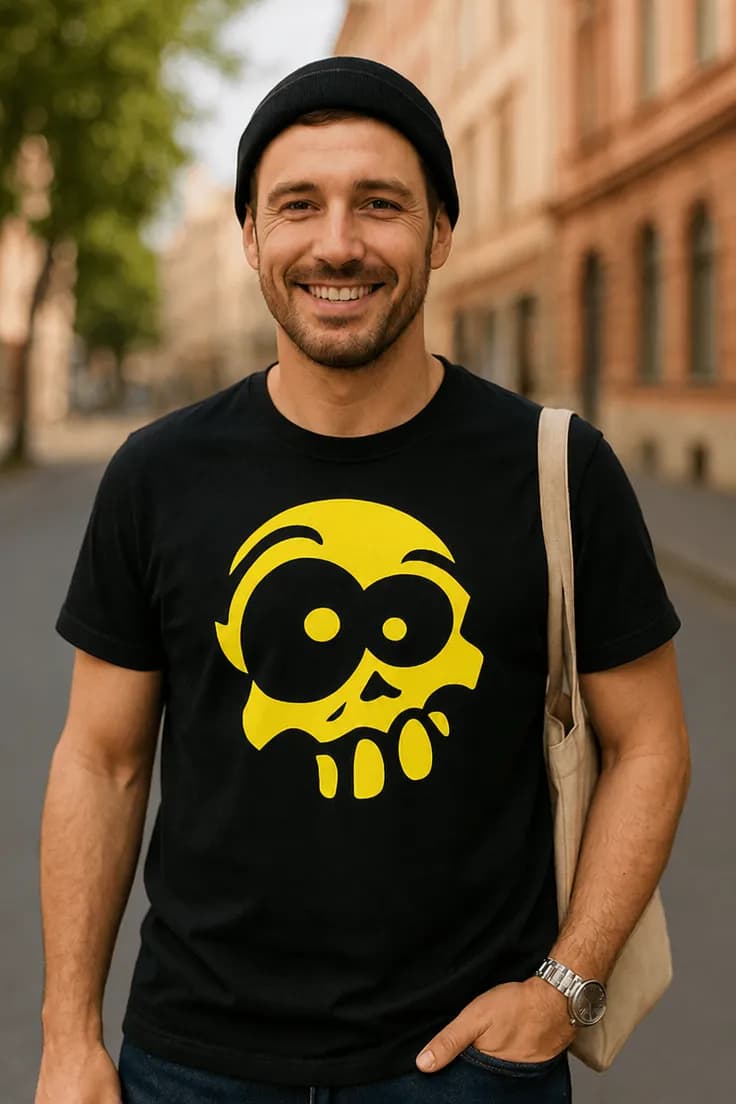 Rolig t-shirt Dödskalle – kul present med attityd