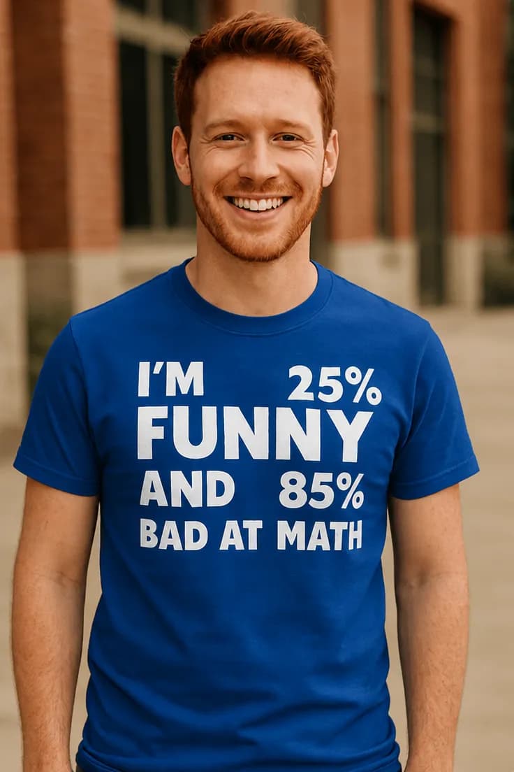 Rolig t-shirt Dålig på matte – I'M 25% FUNNY AND 85%