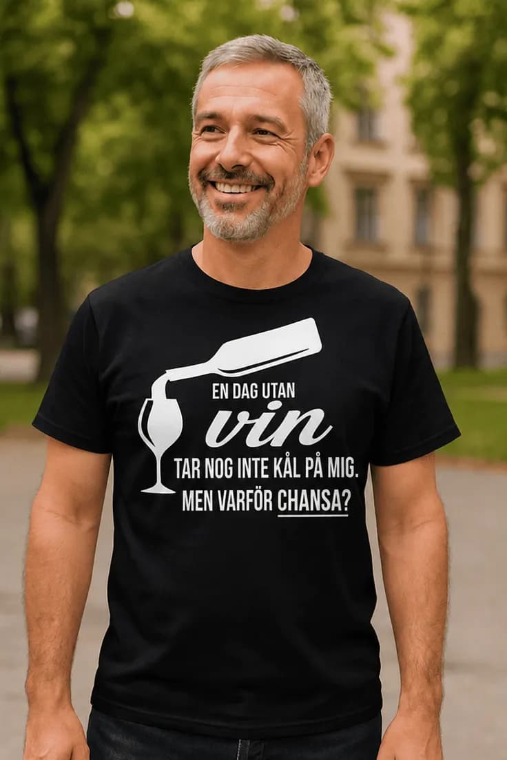 Rolig t-shirt Dag utan vin – EN DAG UTAN vin