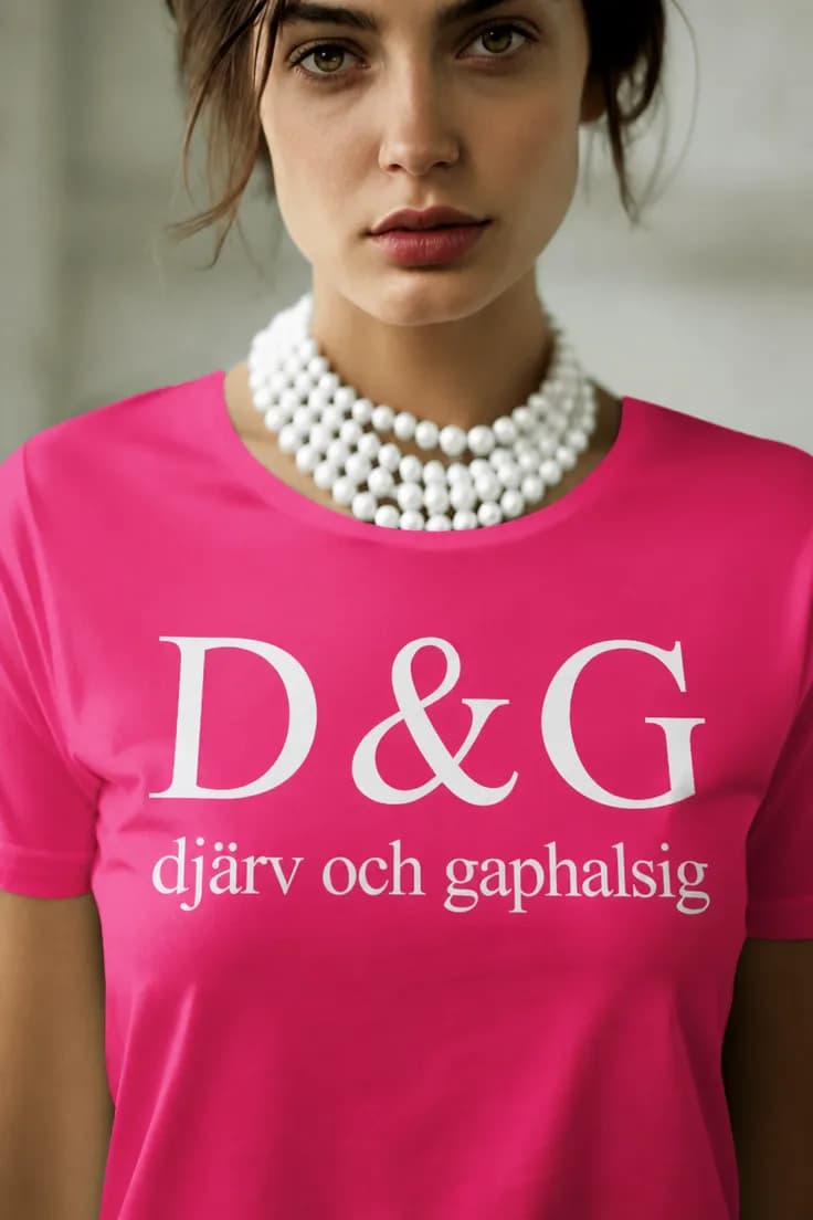 Rolig t-shirt Djärv och gaphalsig – D&G