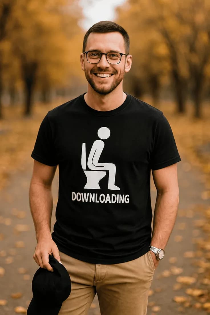 Rolig t-shirt Downloading – DOWNLOADING