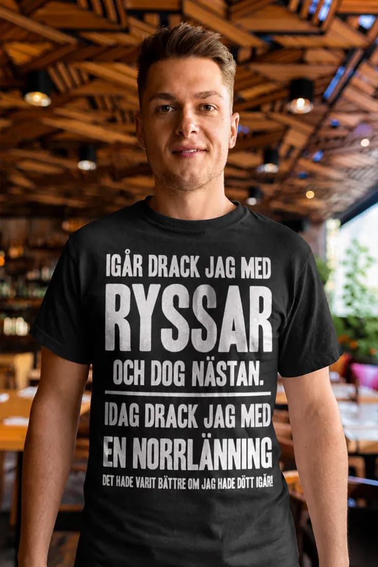 Rolig t-shirt Dricker med norrlänning – IGÅR DRACK