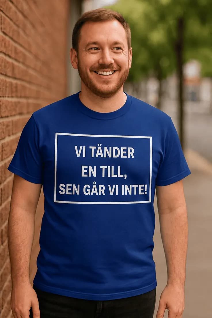Rolig t-shirt En till sen går vi – VI TÄNDER