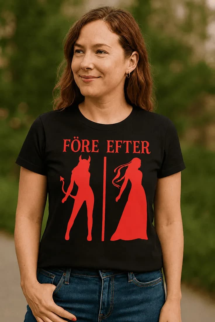 Rolig t-shirt Före efter – FÖRE EFTER