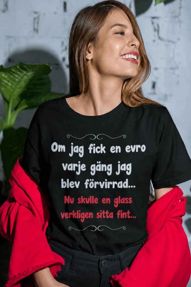 Rolig t-shirt Förvirrad och glassugen – Om jag fick