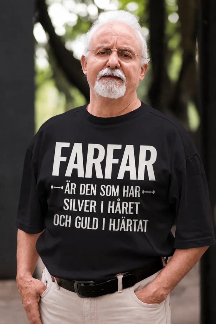 Rolig t-shirt Farfar med hjärta av guld