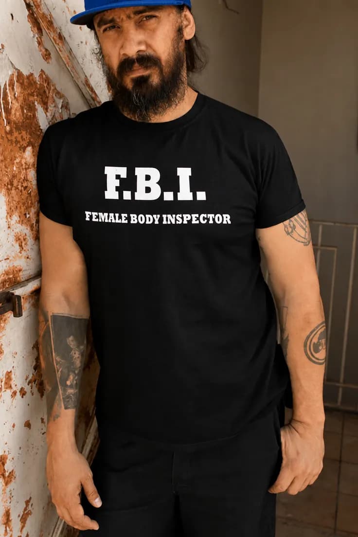 Rolig t-shirt FBI kroppsinspektör