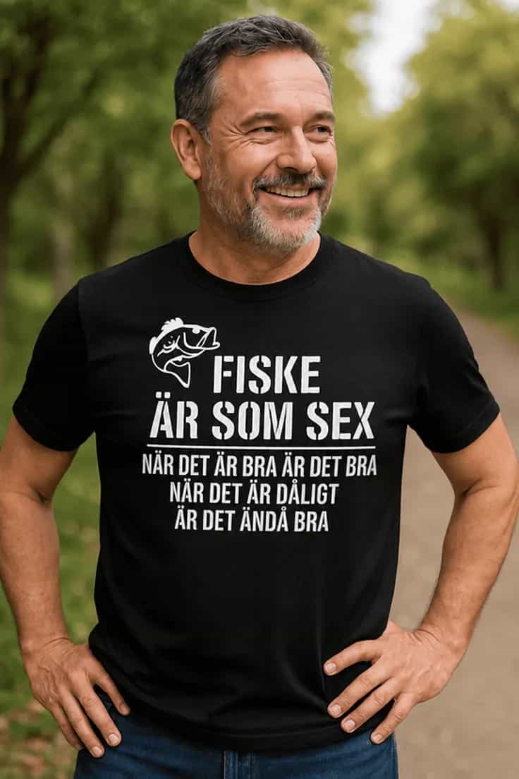 Rolig t-shirt Fiske är som sex | FISKE ÄR SOM SEX