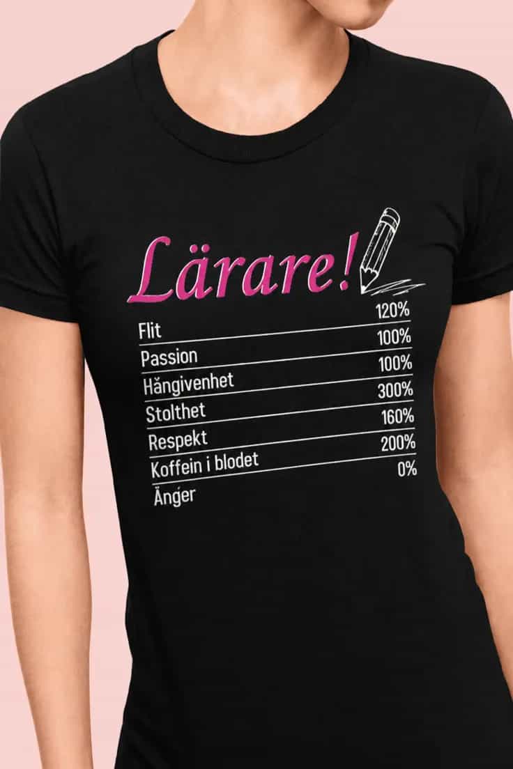 Rolig t-shirt flitig lärare – Lärare! Flit 120%