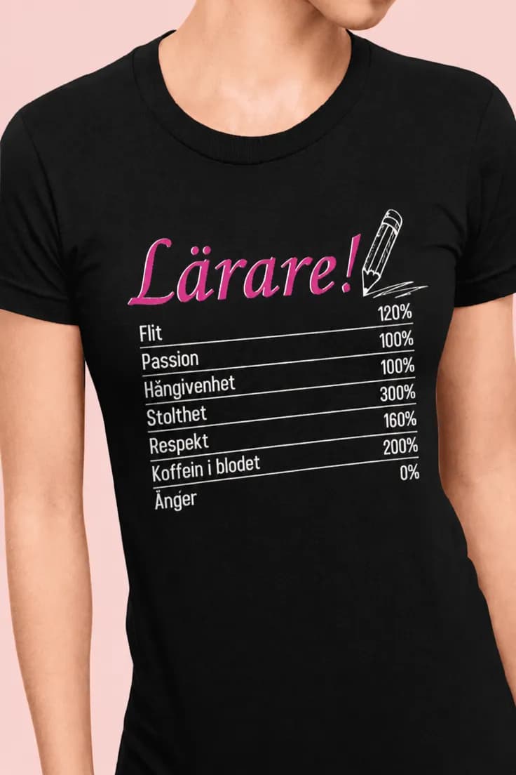 Rolig t-shirt flitig lärare – Lärare! Flit 120%