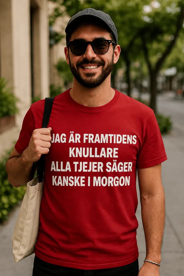 Rolig t-shirt Framtidens knullare – JAG ÄR FRAMTIDENS