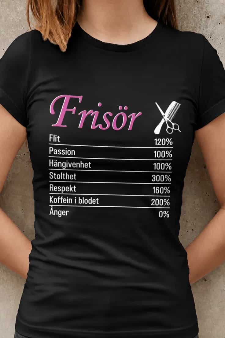 Rolig t-shirt Frisör med kaffe – Frisör Flit 120%