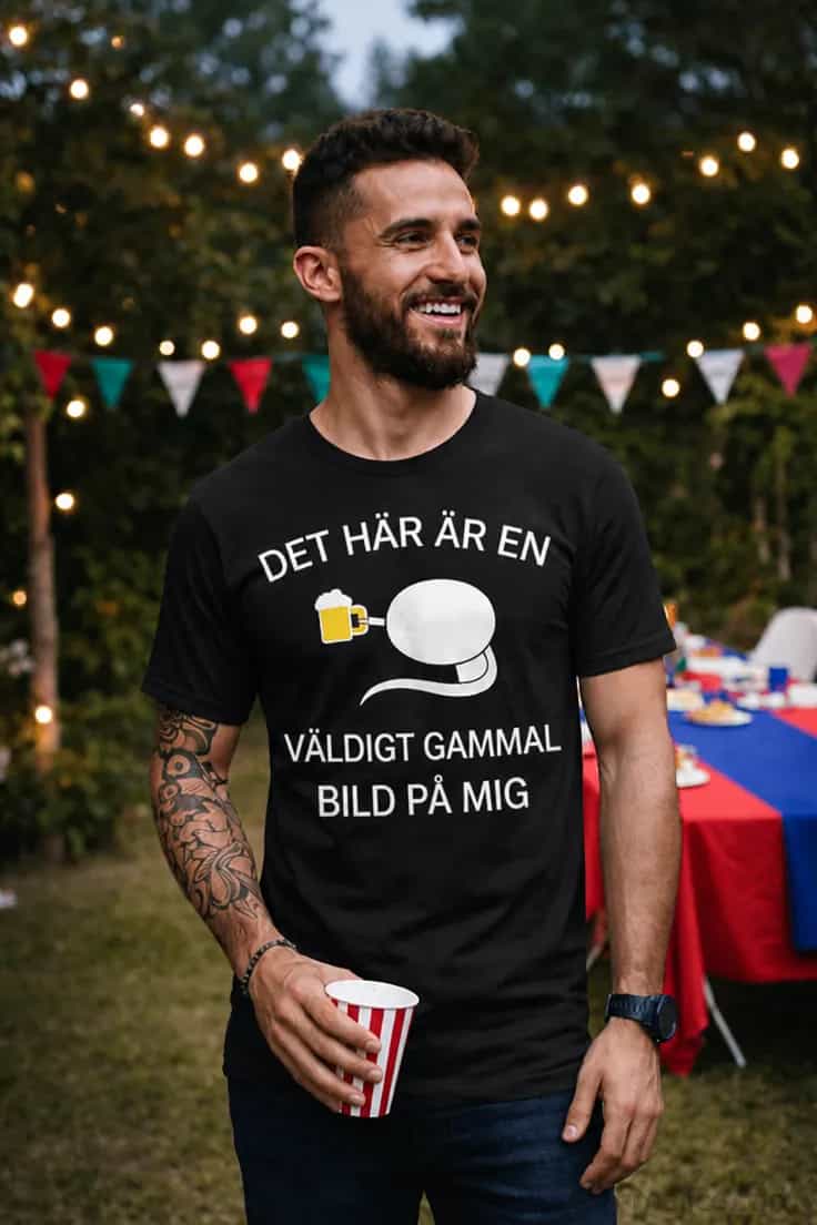 Rolig t-shirt gammal bild på mig – DET HÄR ÄR EN