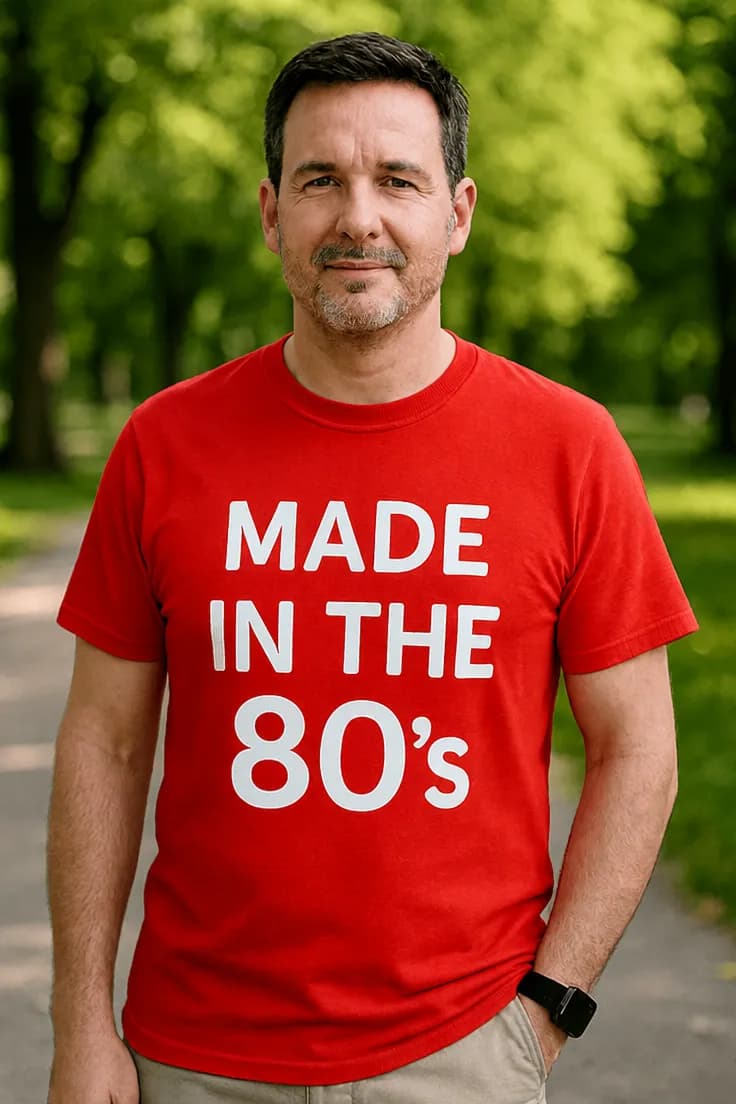 Rolig t-shirt Gjort på åttiotalet