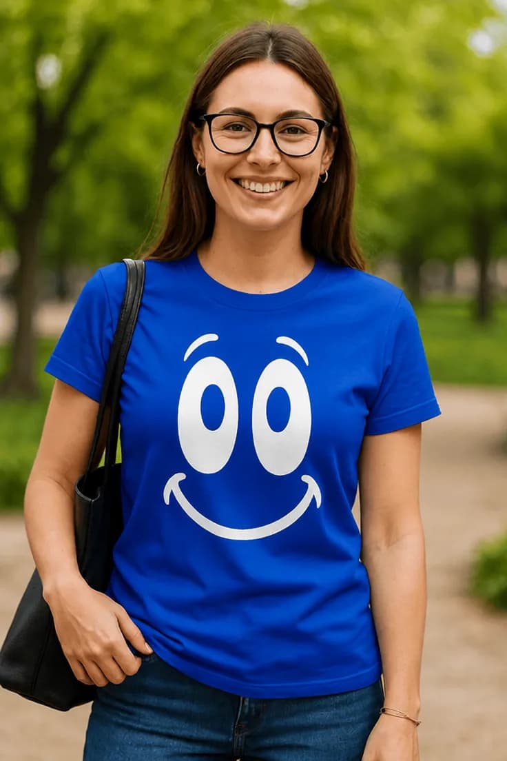 Rolig t-shirt glatt ansikte