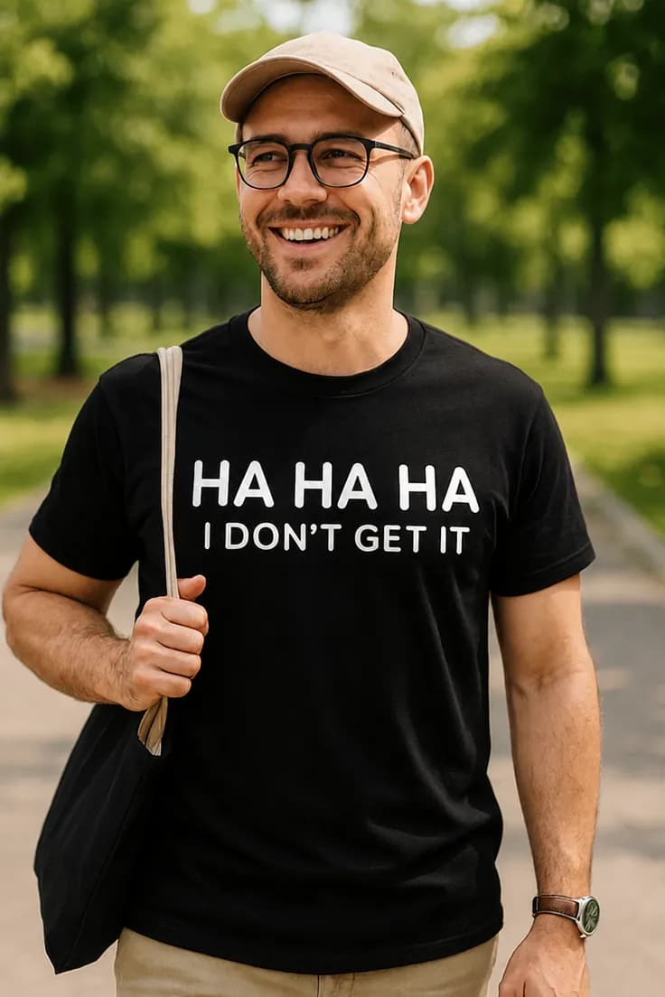 Rolig t-shirt Ha ha förstår inte