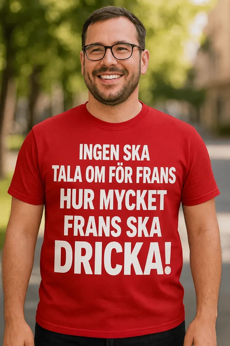 Rolig t-shirt Ingen bestämmer min dryck med namn