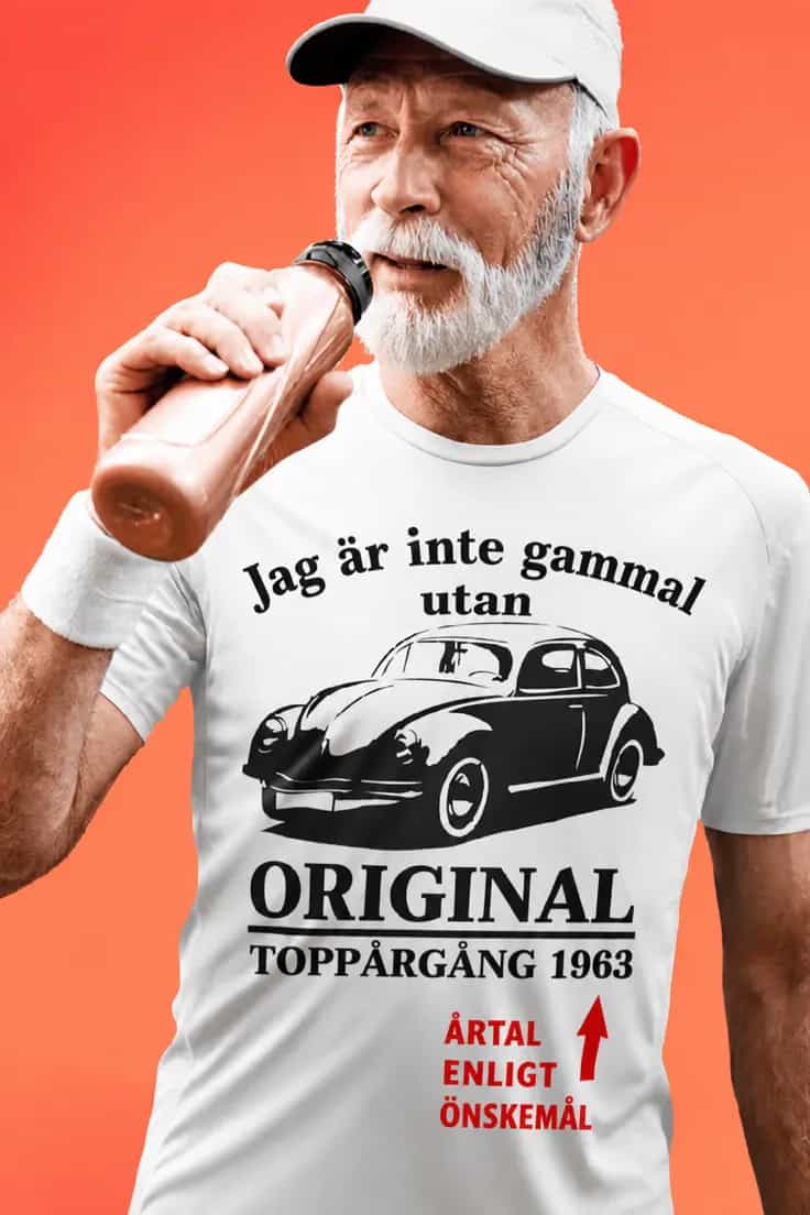 T-shirt Inte gammal med valfritt årtal