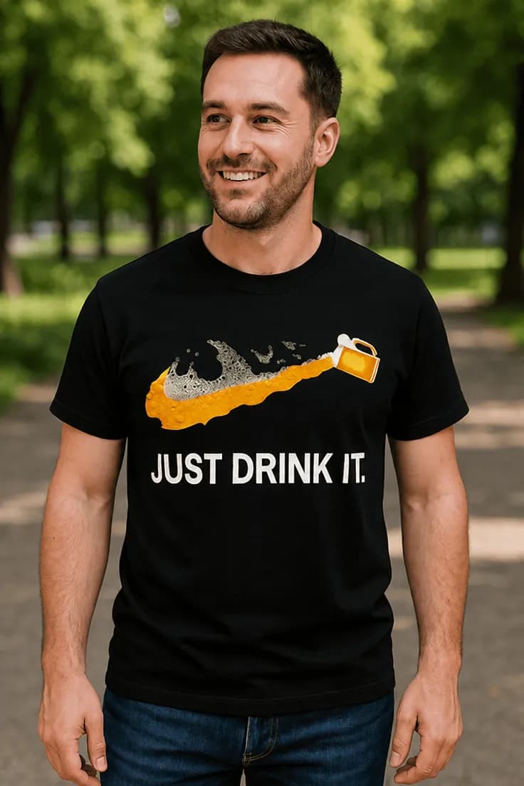 Rolig t-shirt Just drink it ölälskare JUST DRINK IT