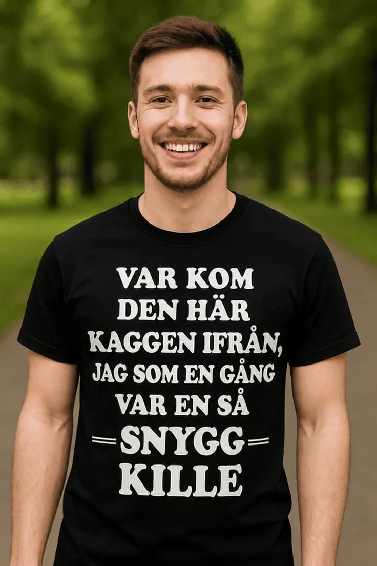 Rolig t-shirt Kaggen från ingenstans – VAR KOM