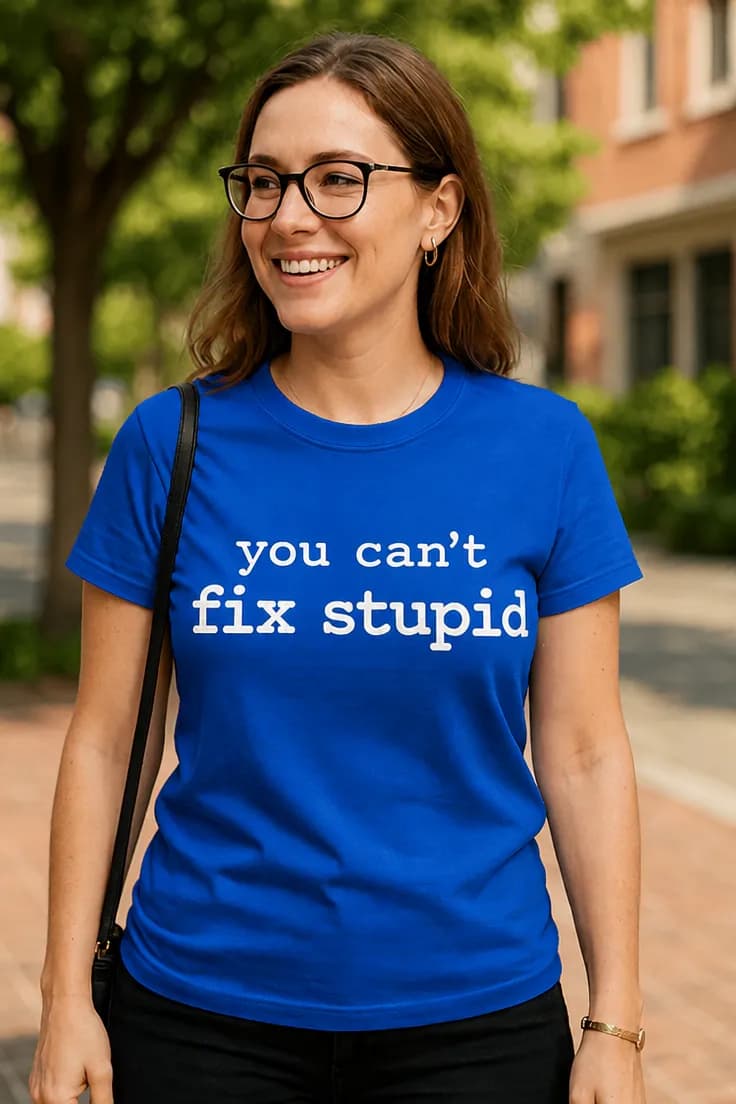 Rolig t-shirt Kan inte fixa dumhet | you can't fix stupid