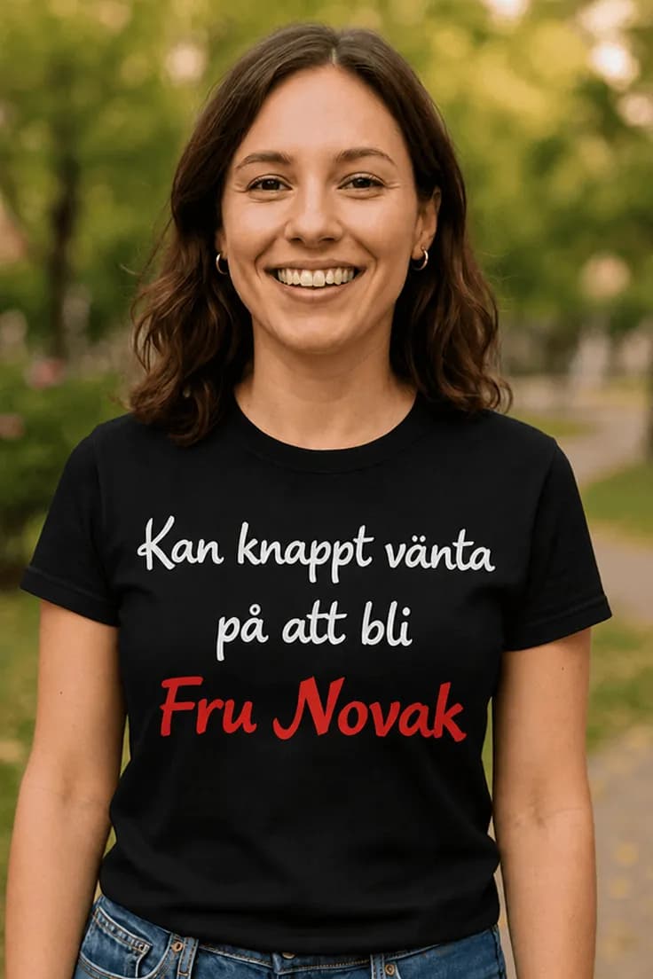 Rolig t-shirt Kan knappt vänta med namn