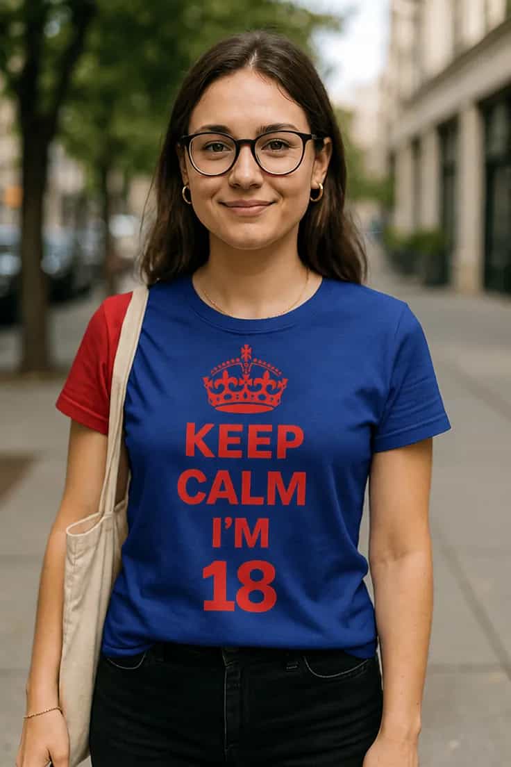 Rolig t-shirt Keep calm 18 - KEEP CALM I'M 18