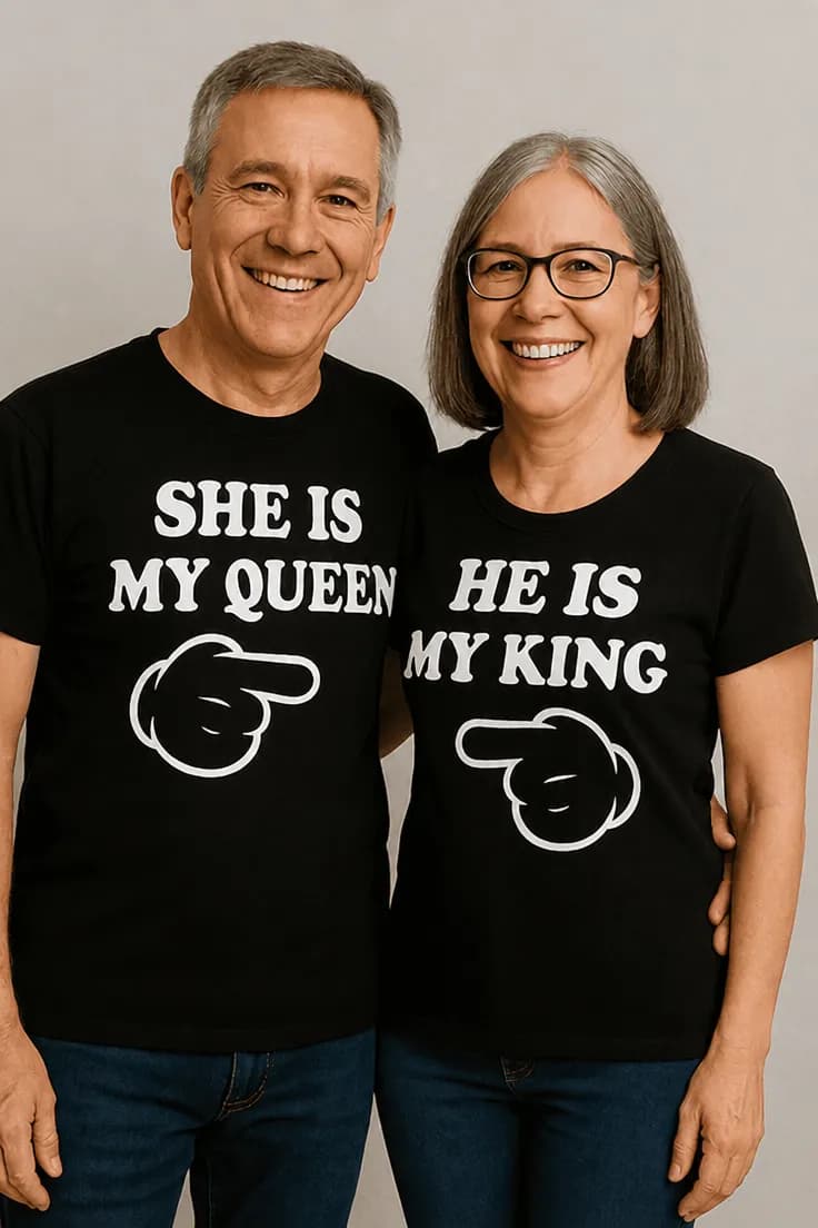 Rolig t-shirt Kung och drottning parset | SHE IS MY