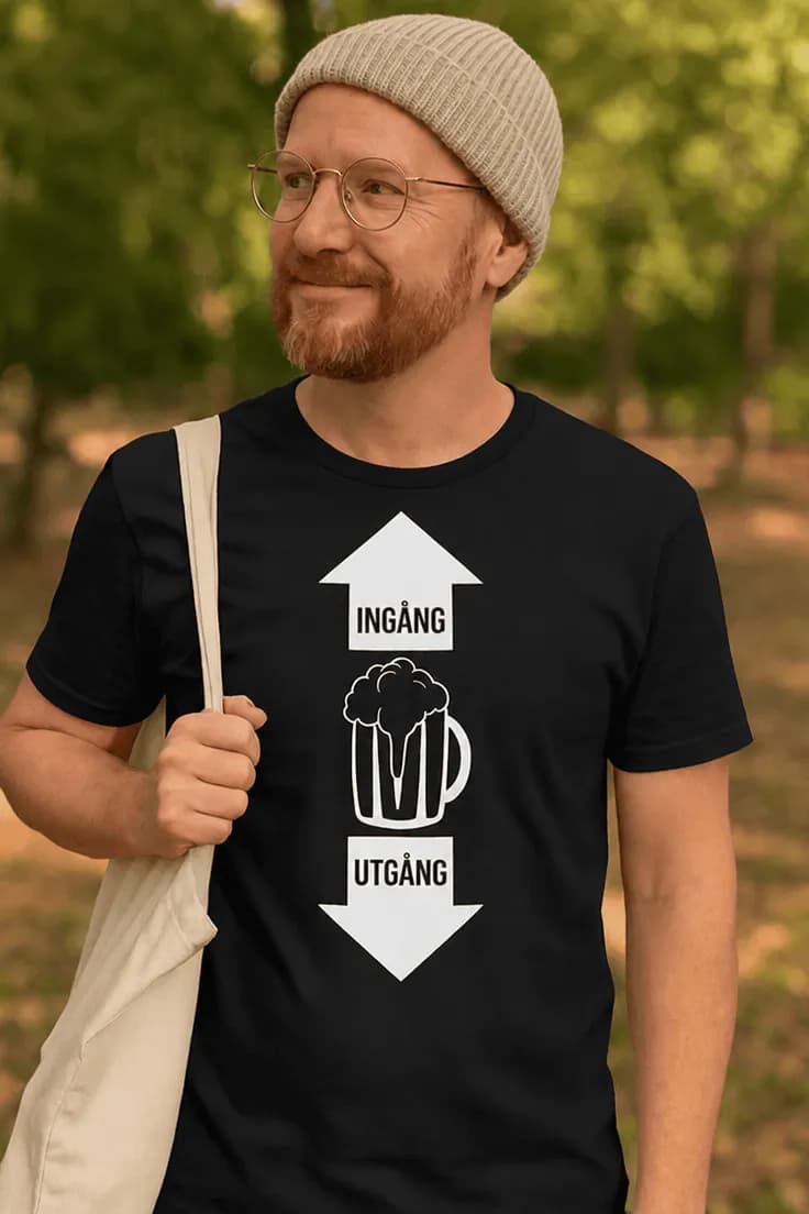 Rolig t-shirt Öl ingång utgång – INGÅNG UTGÅNG