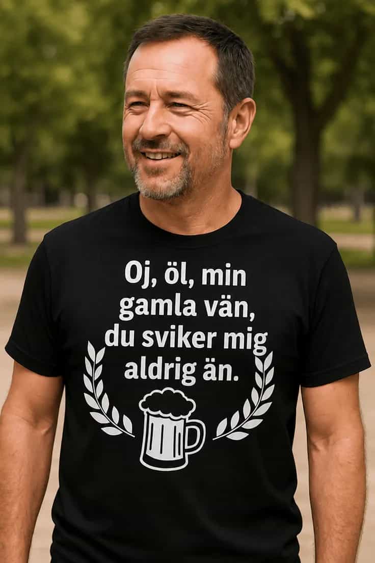 Rolig t-shirt Öl min gamla vän – Oj, öl, min