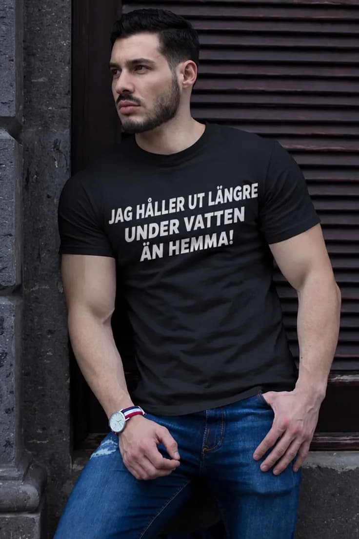 Rolig t-shirt Längre under vatten än hemma