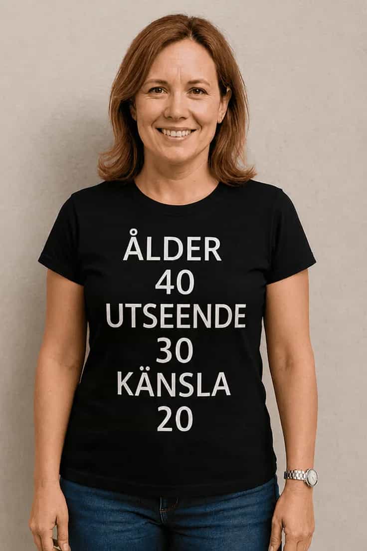 Rolig t-shirt Ålder 40 utseende 30