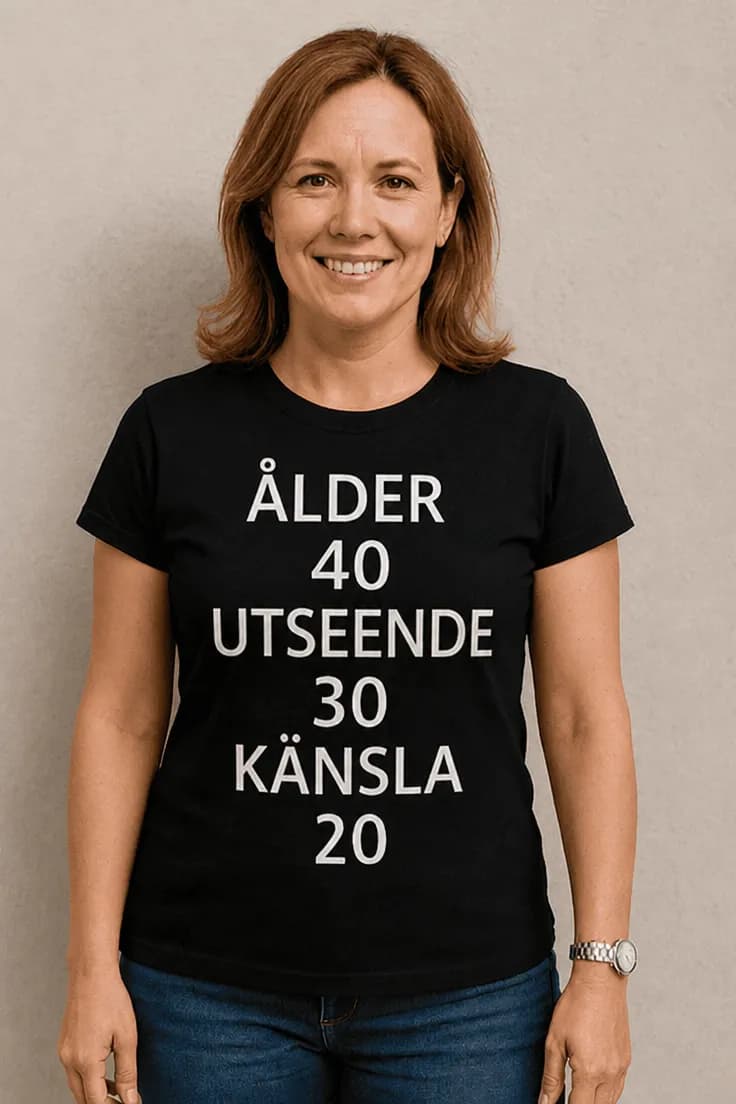 Rolig t-shirt Ålder 40 utseende 30