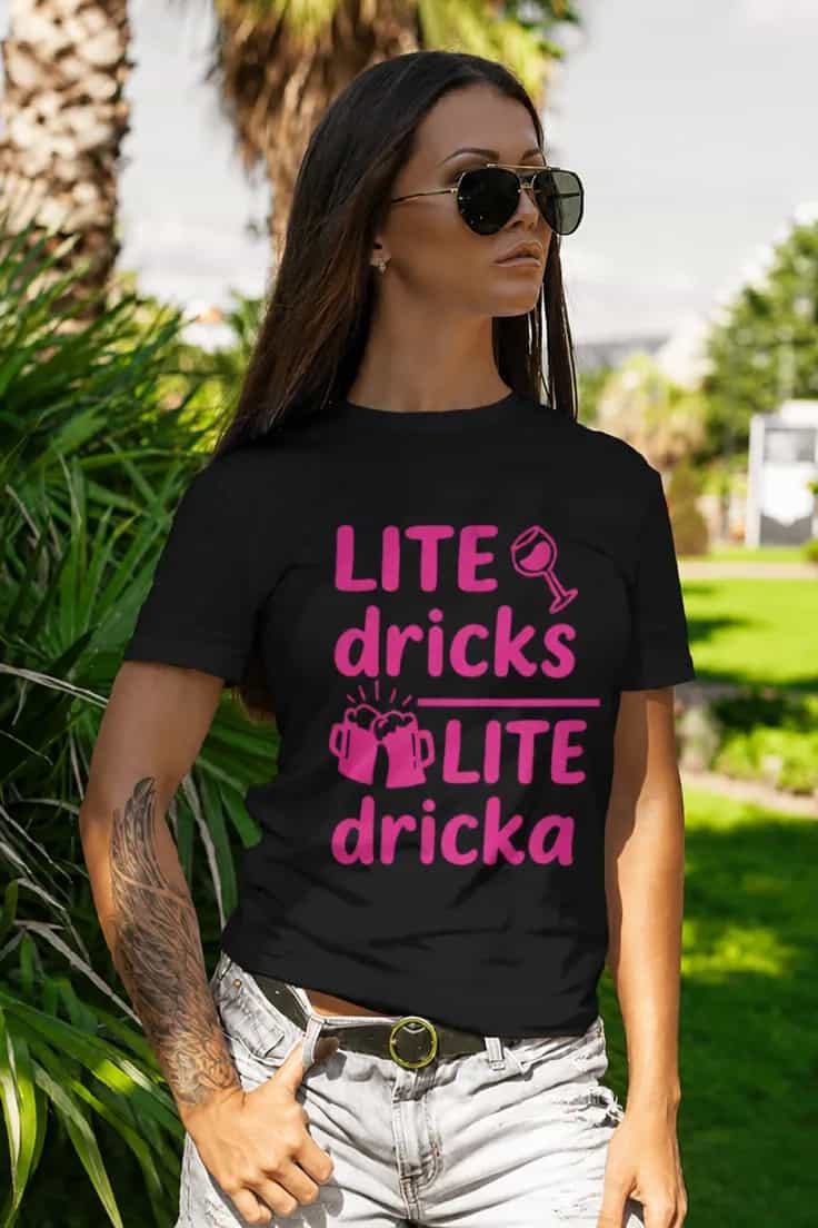 Rolig t-shirt Lite dricks lite dricka – LITE dricks