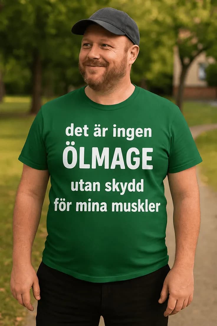 Rolig t-shirt Ölmage skyddar musklerna