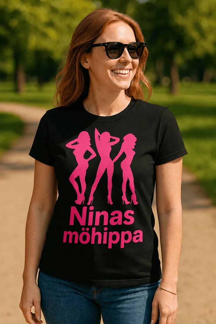 Rolig t-shirt möhippa med namn – Ninas möhippa