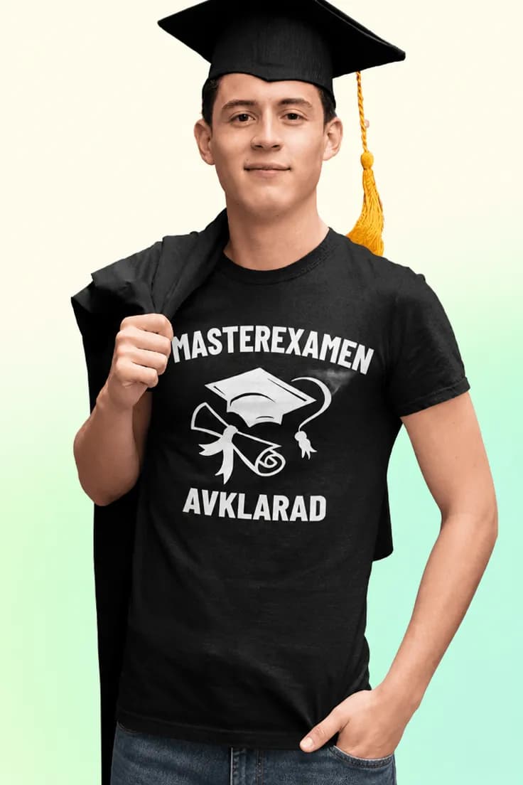 Rolig t-shirt Masterexamen avklarad | MASTEREXAMEN