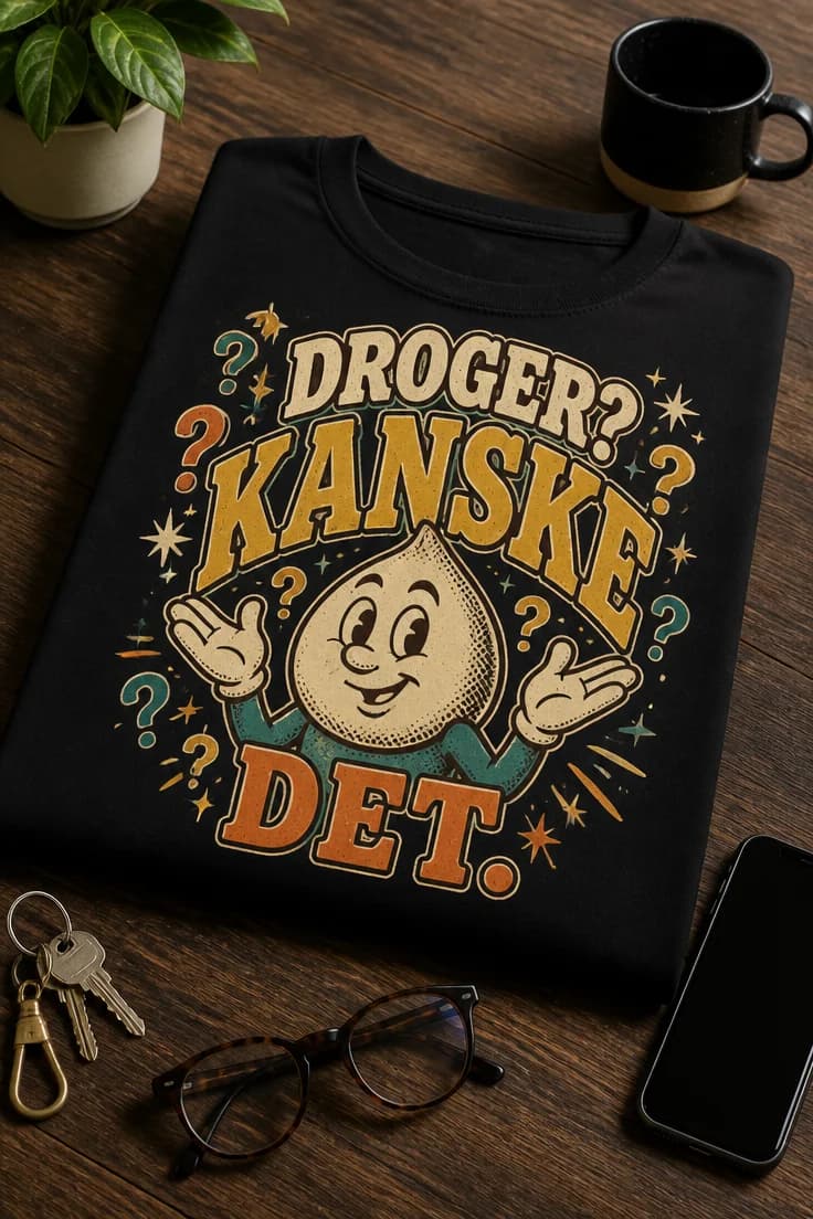 Rolig T-shirt med DROGER? KANSKE DET.