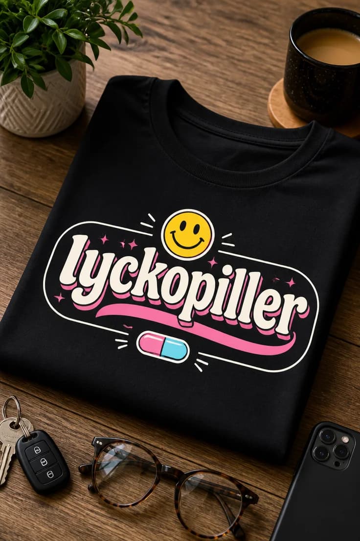 Rolig T-shirt med lyckopiller